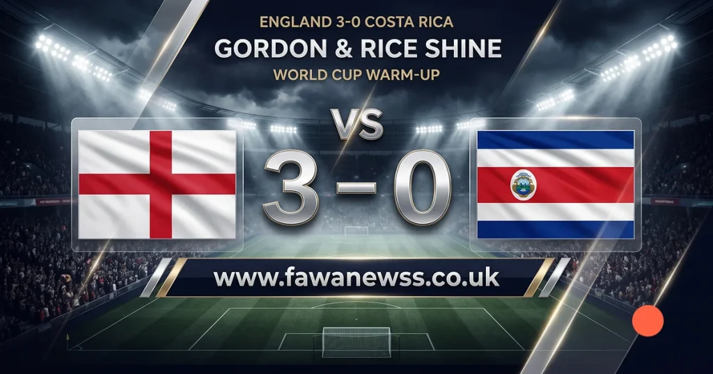 England 3-0 Costa Rica: Gordon Shines in WC Warm-Up
