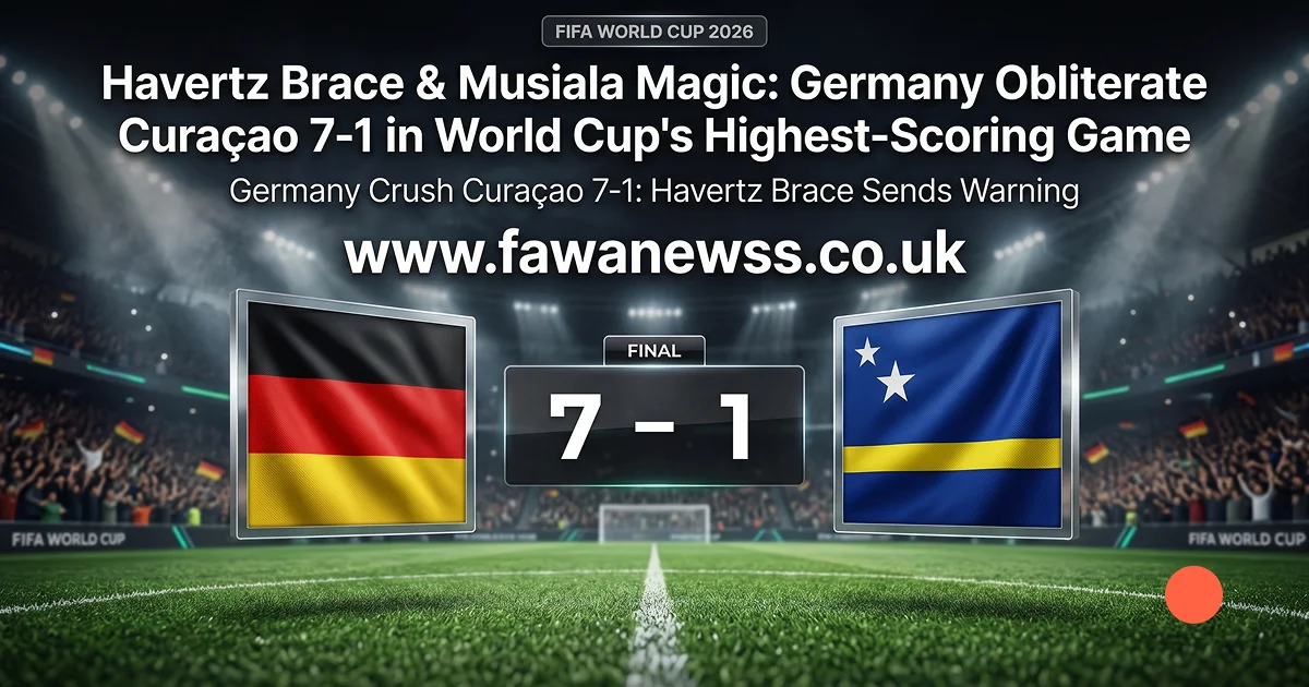 Germany Crush Curaçao 7-1: Havertz Brace Sends Warning 2 Germany vs Curaçao