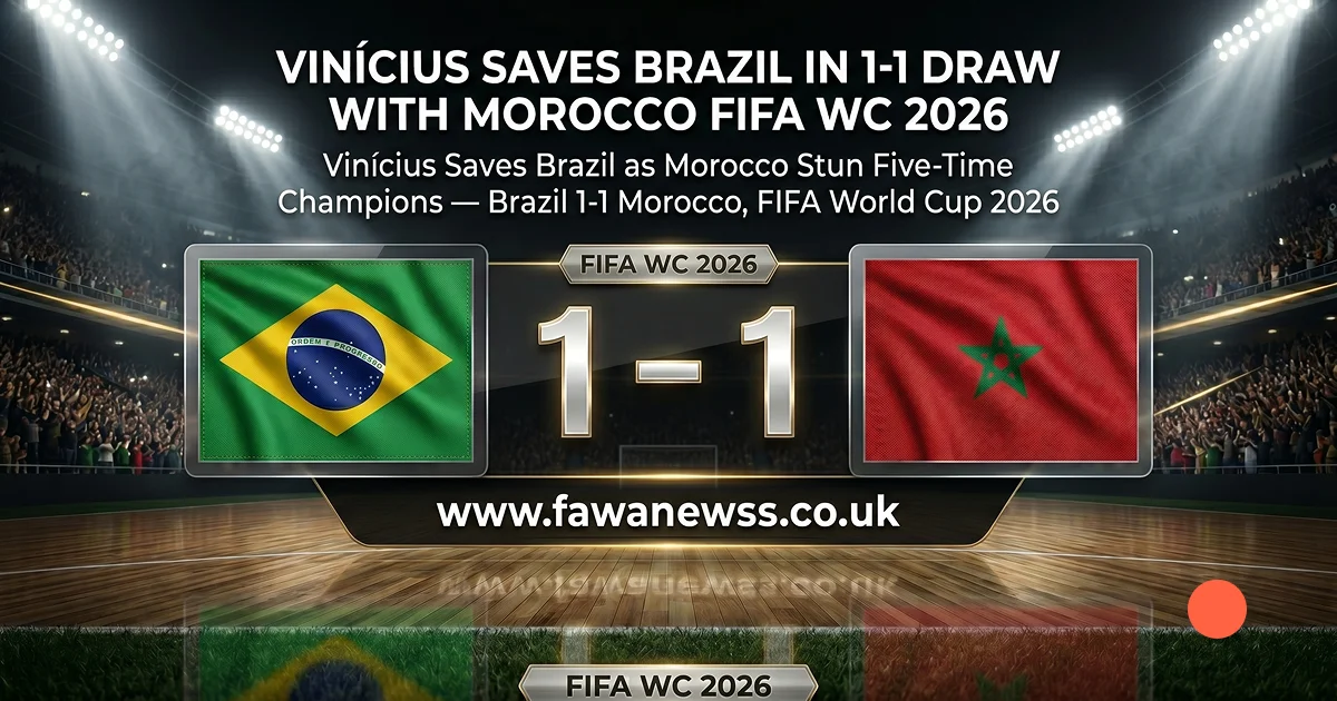 Vinícius Saves Brazil in 1-1 Draw With Morocco FIFA WC 2026 2 Brazil vs Morocco