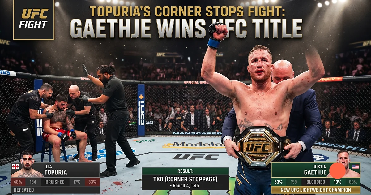 Gaethje Stuns Topuria at White House: New UFC Champion 2 Topuria's Corner Stops Fight: Gaethje Wins UFC Title