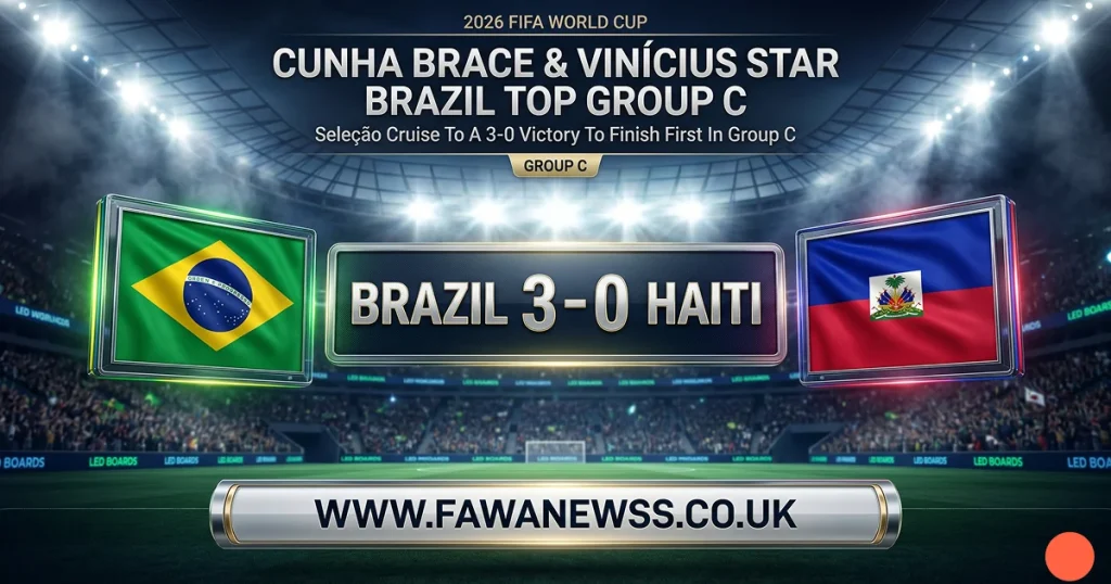 Cunha Brace & Vinícius Star: Brazil Top Group C 3-0 4 brazil vs haiti