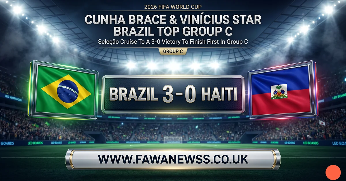 Cunha Brace & Vinícius Star: Brazil Top Group C 3-0 2 brazil vs haiti